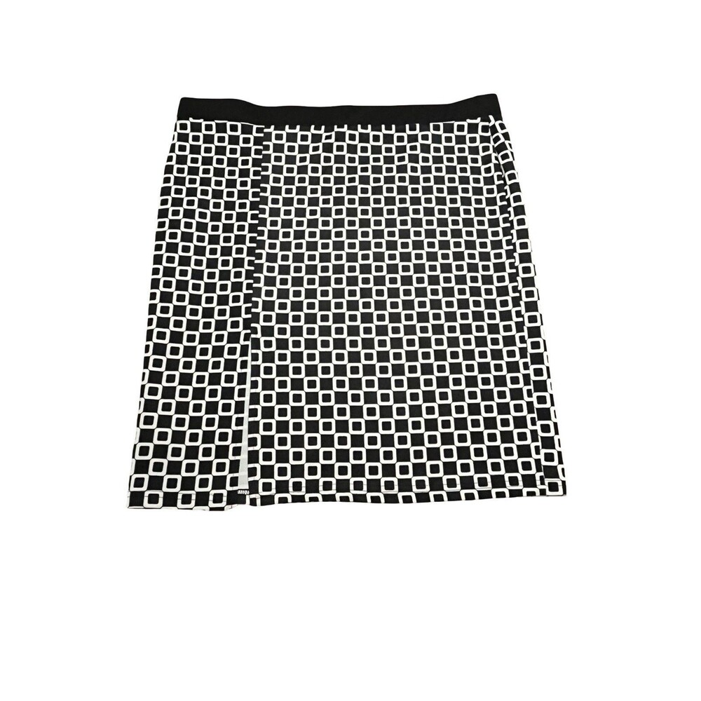 🔥 Valid Brand B&W Geometric Thigh Slit Skirt 3X EUC! 🔥
